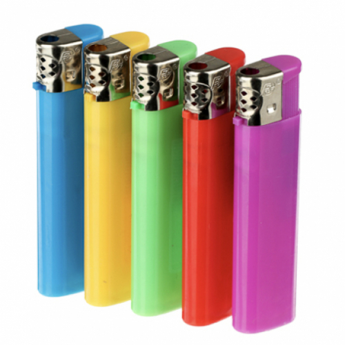 Зажигалка пьезо, 2x8x1cм, 5 цветов, CL-01, Р-02, арт.17704 уп 50шт