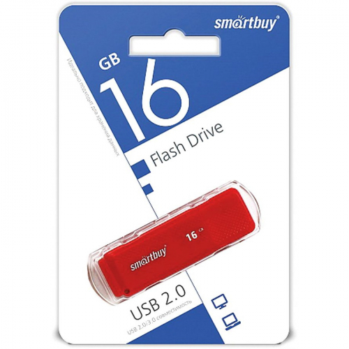 Флеш-диск 16GB Smart Buy Dock красный