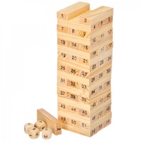 Настольная игра «Падающая башня«, дерево, 5,5х5,5х18,5см