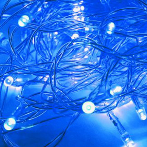 Гирлянда эл. LED300 прозр. шнур, СИНИЙ (к.60)