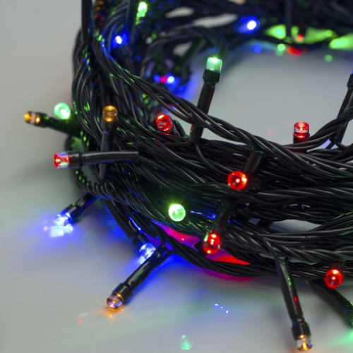 Гирлянда эл. LED100 черный . шнур ЦВЕТНАЯ 8 режимов (к.60)