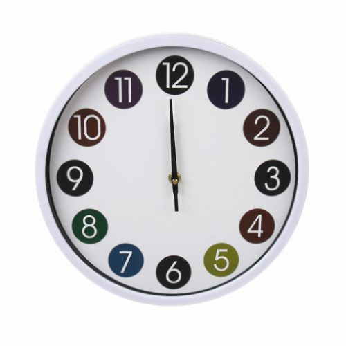 Часы настенные тм LADECOR CHRONO круглые, 30x30x4 см, пластик, стекло, 1хАА