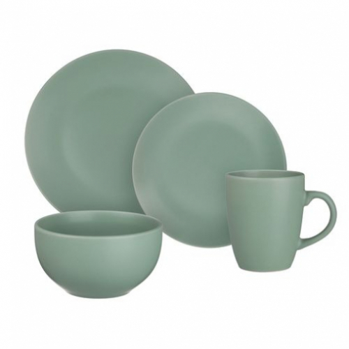 Набор стол.посуды 16пр(тар26см*4, тар20см*4, салатн650мл*4, кружка340мл*4) керамика, оливков  MILLIM