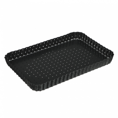 Форма для выпечки перфорированная 31x21х3см, съемное дно, угл.сталь, антипригарно  е покрытие VETTA