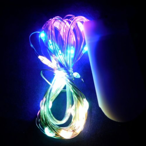 Гирлянда РОСА 3м 30 led ЦВЕТНАЯ на бат.2*R2032