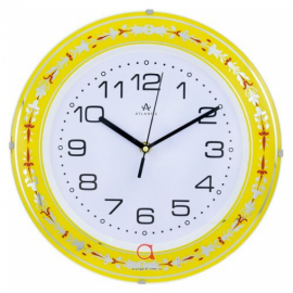 Часы настенные Atlantis TLD-35075B желтые 30,7х30,7см