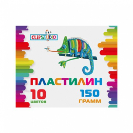 Пластилин 10 цветов 150 грамм в картонном выдвижном пенале ClipStudio
