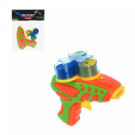 Пистолет стреляющий дисками, PP, ABS, 4 дизайна, 16х3,5х21,5 см ИГРОЛЕНД