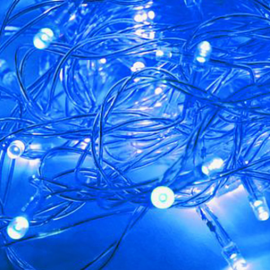 Гирлянда эл. LED300 прозр. шнур, СИНИЙ (к.60)