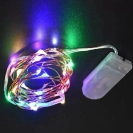 Гирлянда РОСА 5м 50 led ЦВЕТНАЯ на бат.2*R2032