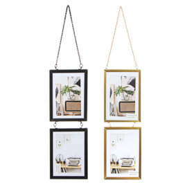 Фоторамка на шнуре, 2 фото 15х10см, металл, 2 цвета LADECOR