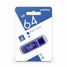 Флеш-диск 64GB Smart Buy Glossy синий