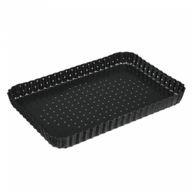 Форма для выпечки перфорированная 31x21х3см, съемное дно, угл.сталь, антипригарно  е покрытие VETTA